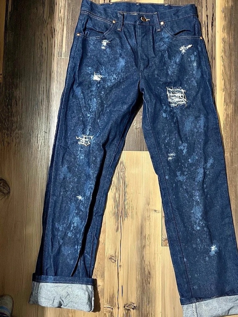 Wrangler ACD01 3000 Distressed Blue Jeans Waist 30 x 32